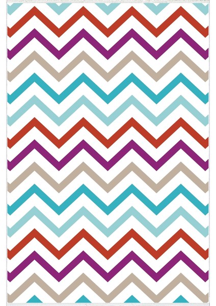Modern Zig Zag Mavi Turkuaz Krem Bordo Kaydırmaz Kesme Yıkanabilir Ince Halı fiyatları