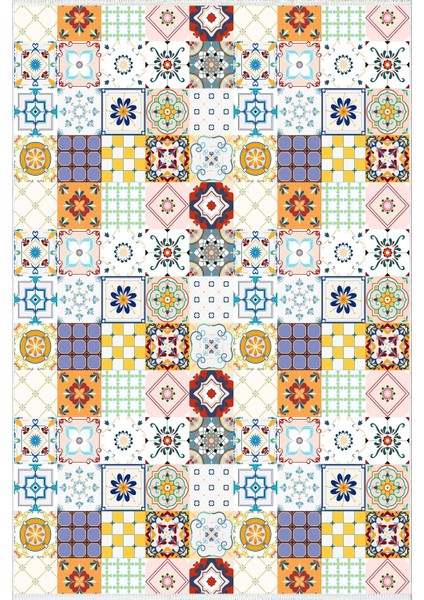 Otantik Eskitme Patchwork Mor Kaydırmaz Kesme Yıkanabilir Ince Halı fiyatları