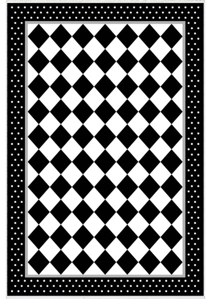 Modern Geometrik Siyah Beyaz Kaydırmaz Kesme Yıkanabilir Ince Halı fiyatları