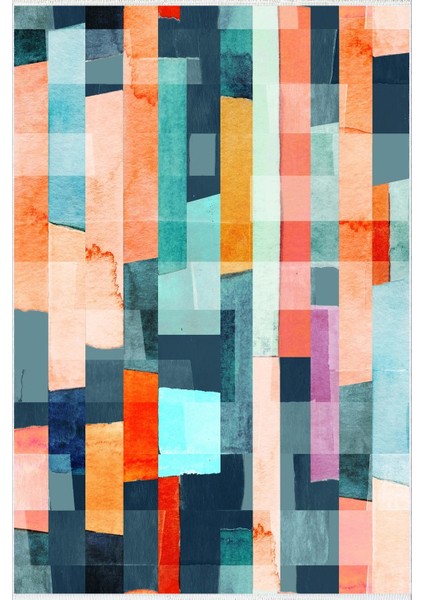 Pastel Modern Turuncu Kaydırmaz Kesme Yıkanabilir Ince Halı fiyatları