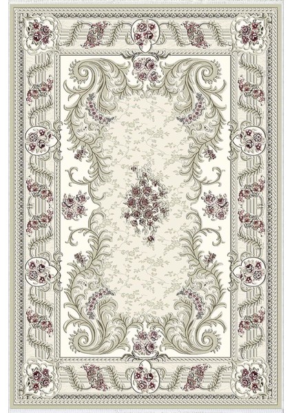 Figürlü Çiçekli Kilim Motifli Yeşil Gri Kaydırmaz Kesme Yıkanabilir Ince Halı