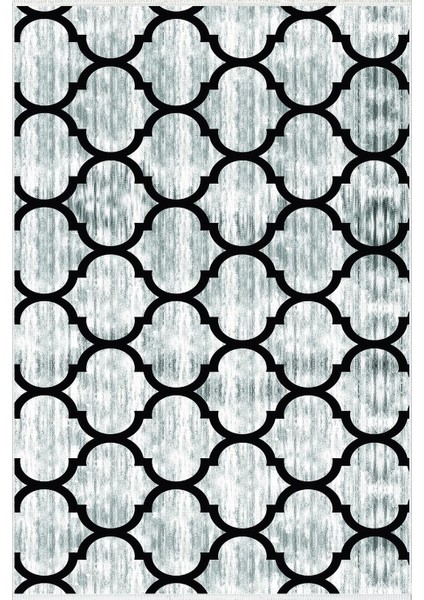 Modern Geometrik Gri Siyah Kaydırmaz Kesme Yıkanabilir Ince Halı fiyatları