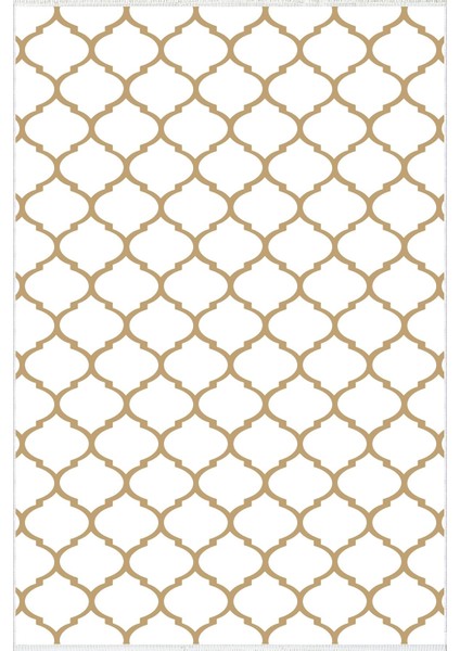 Modern Geometrik Kahverengi Beyaz Krem Kaydırmaz Kesme Yıkanabilir Ince Halı fiyatları