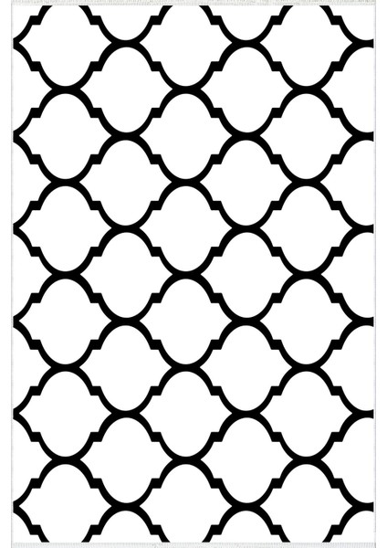 Modern Geometrik Beyaz Siyah Kaydırmaz Kesme Yıkanabilir Ince Halı fiyatları