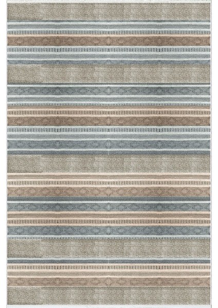 Eskitme Çizgili Kahverengi Gri Kaydırmaz Kesme Yıkanabilir Ince Halı fiyatları