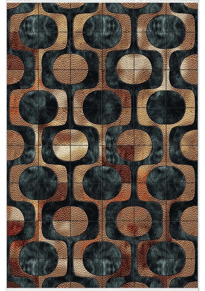 Modern Patchwork Metalik Kahverengi Gri Gold Kaydırmaz Kesme Yıkanabilir Ince Halı fiyatları