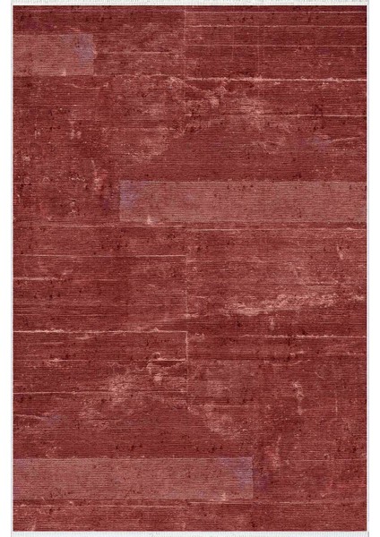 Modern Eskitme Bordo Kaydırmaz Kesme Yıkanabilir Ince Halı