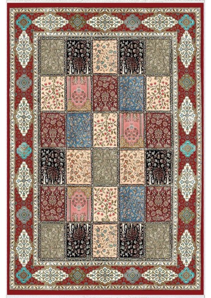 Kilim Desenli Otantik Eskitme Bordo Kaydırmaz Kesme Yıkanabilir Ince Halı fiyatları