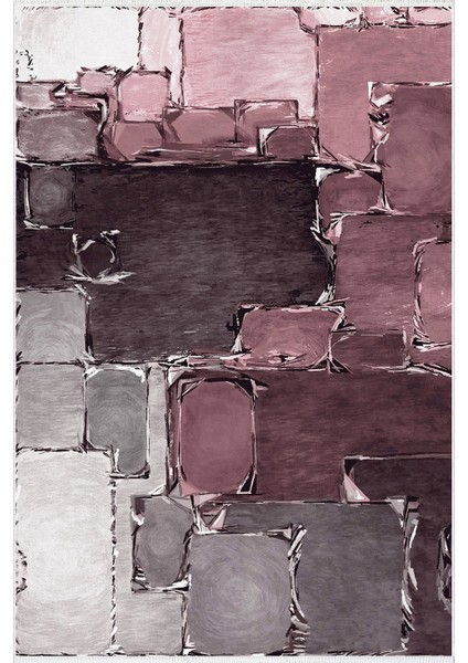 Pastel Modern Bordo Gri Gülkurusu Kaydırmaz Kesme Yıkanabilir Ince Halı fiyatları