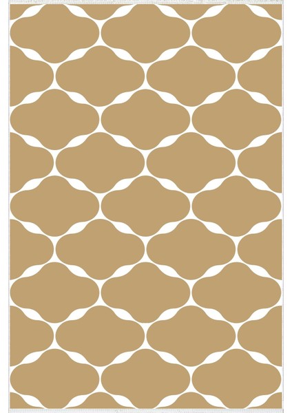 Modern Geometrik Kahverengi Krem Beyaz Kaydırmaz Kesme Yıkanabilir Ince Halı fiyatları