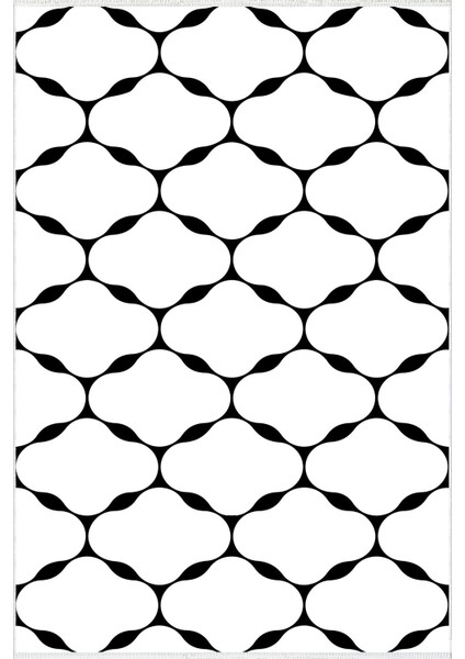 Modern Geometrik Beyaz Siyah Krem Kaydırmaz Kesme Yıkanabilir Ince Halı fiyatları