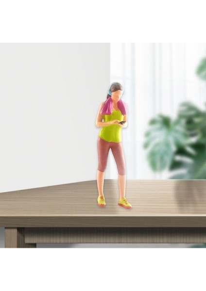 1/64 Reçine Figürü Fitness Spor Kadın Sahnesi S Ölçer Yeşil Oyun Cep Telefonu (Yurt Dışından)