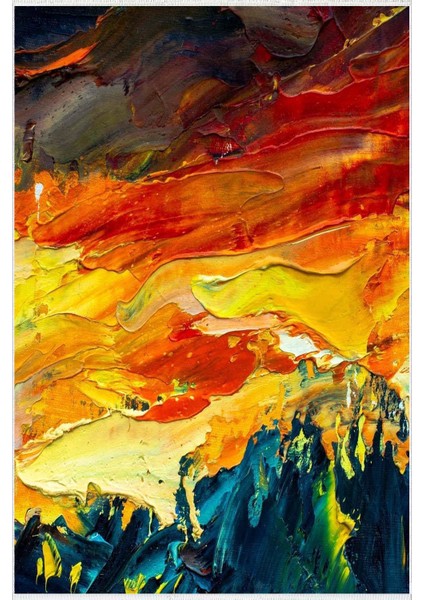 Pastel Modern Tablo Desenli Kırmızı Kaydırmaz Kesme Yıkanabilir Ince Halı fiyatları