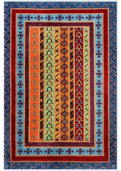 Kilim Desenli Otantik Eskitme Bordo Kaydırmaz Kesme Yıkanabilir Ince Halı fiyatları