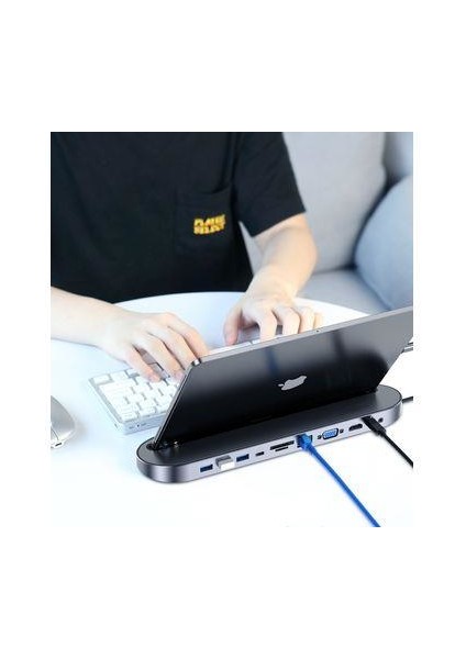 11N1 Type C To USB 3.0 Hdmı-Pd-Vga-Sd/tf-Usb C-Audio Çevirici Hub