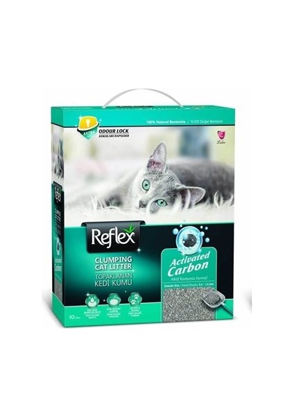 Aktif Karbonlu Topaklanan Kedi Kumu 10 Lt