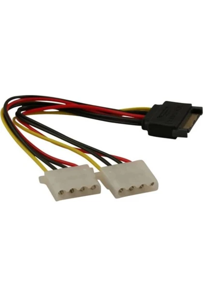 Sata 15 Pin Erkek To Molex 4 Pin Dişi Y Power Kablo