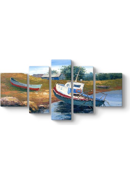 Göl Kenarı 5 Parçalı Tablo