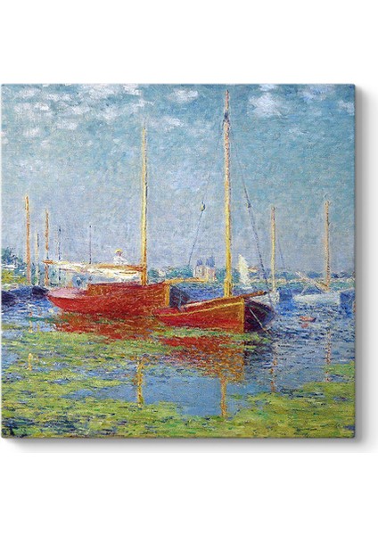Claude Monet - Red Boats At Argenteuil Tablosu