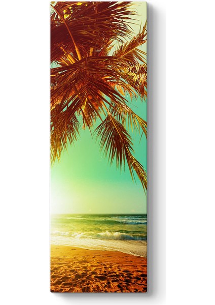 Gün Batımı Sahil ve Palmiyeler Tablosu