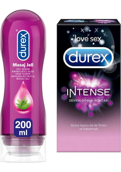 Aloevera & Masaj Jeli 200 ml ve Intense Prezervatif 4lü