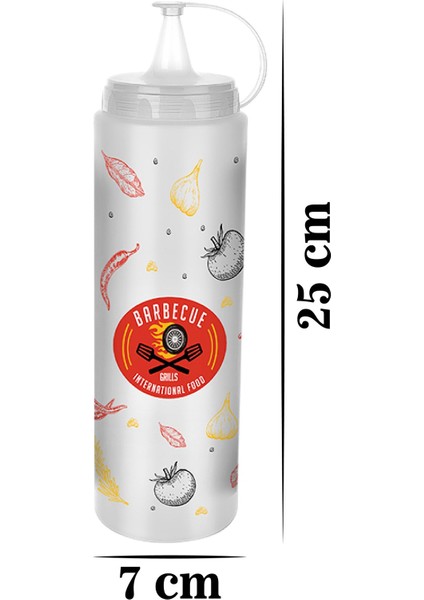 3 Adet Şeffaf Plastik Masterchef Sosluk Ketçap Mayonez Sos Şişesi 700ML