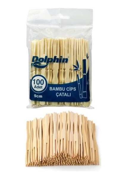 100 Lü Bambu Cips Çatalı