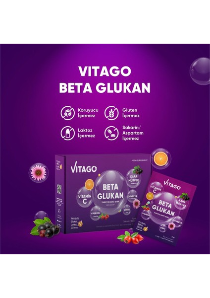 Beta Glukan, Vitamin C, Karamürver İçeren Effervesan Toz Takviye Edici Gıda