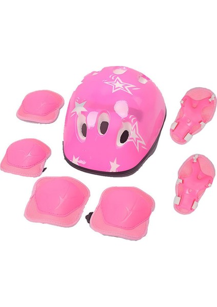 7 Adet Çocuklar Dirsek / Diz Pad Bilek Guard Kask Koruyucu Kaykay Paten Pembe Pembe 7 Adet (Yurt Dışından)