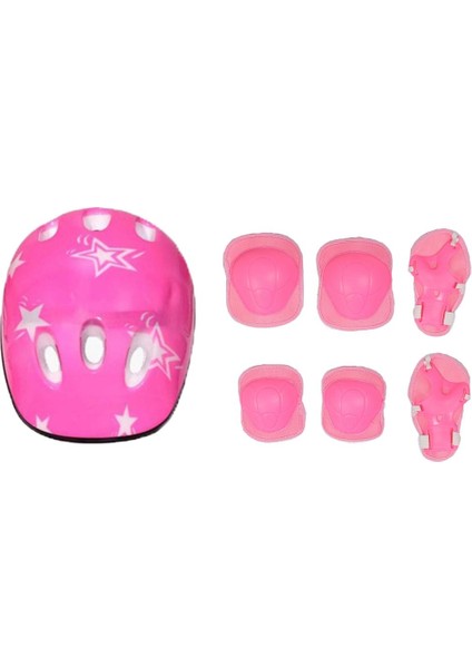 7 Adet Çocuklar Dirsek / Diz Pad Bilek Guard Kask Koruyucu Kaykay Paten Pembe Pembe 7 Adet (Yurt Dışından)