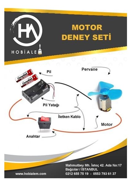 Basit Motor Devresi Deney Seti Eğitici Motor Devresi Iş Eğitimi Seti