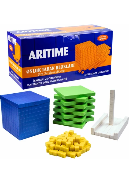 Arıtime Onluk Taban Blokları Renkli Bloklar Matematik Materyali Birlik Onluk Yüzlük