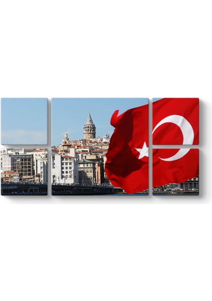 Galata Kulesi Türk Bayrağı Tablosu