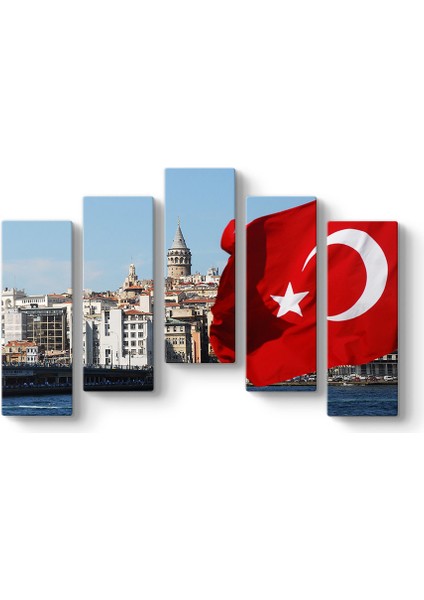 Galata Kulesi Türk Bayrağı Tablosu