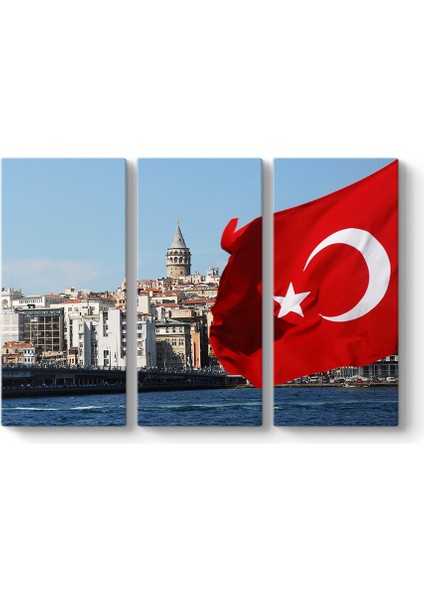 Galata Kulesi Türk Bayrağı Tablosu