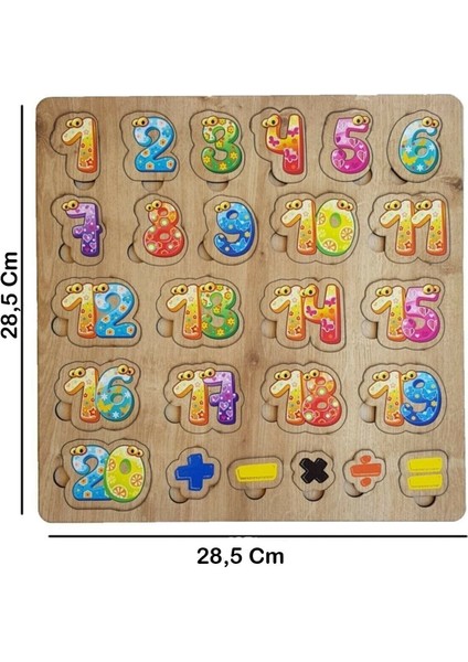 Ahşap Sayılar Puzzle Bul Tak 20 Sayı Dört Işlem Matematik Öğretici Eğitici Oyuncak Seti fiyatları
