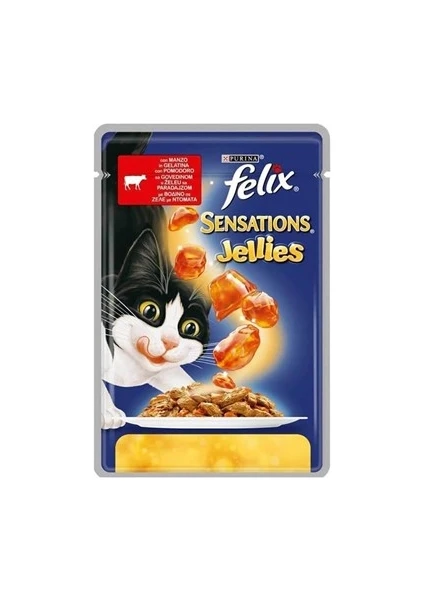 Purina Felix Çifte Lezzet Sığır Etli Domatesli Kedi Konservesi 100 gr