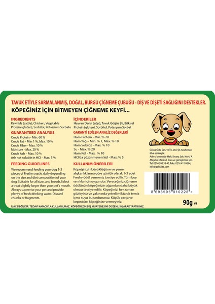 Chicky Twist - Taze Tavuk Eti Kaplı Çiğneme Çubukları - 10 Adet - 90 gr fiyatları