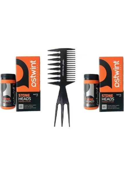 Pudra Wax 20ML Turuncu Saç Pudrası Stone Heads No:5+Wax Tarak