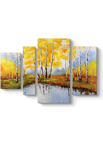 Sonbahar Orman ve Göl Tablosu