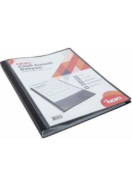 A4 Cepli Sunum Dosyası Siyah 10 Yaprak