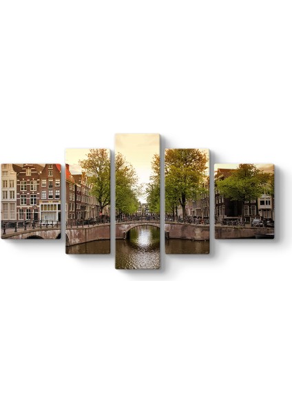Amsterdam Köprü 5 Parçalı Tablo