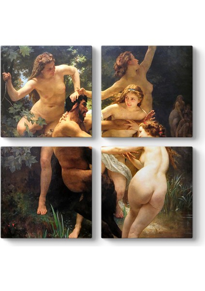 William Adolphe Bouguereau - Nymphs And Satyr Tablosu