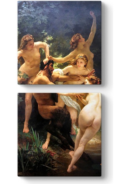 William Adolphe Bouguereau - Nymphs And Satyr Tablosu