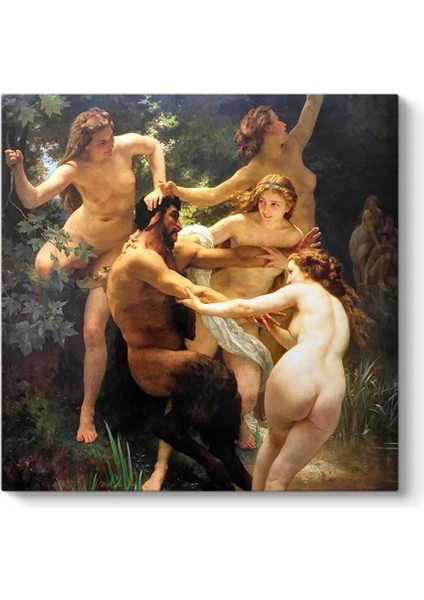 William Adolphe Bouguereau - Nymphs And Satyr Tablosu