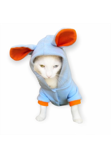 Bon Bunny Blue Kulaklı Kedi Tulumu,kıyafeti