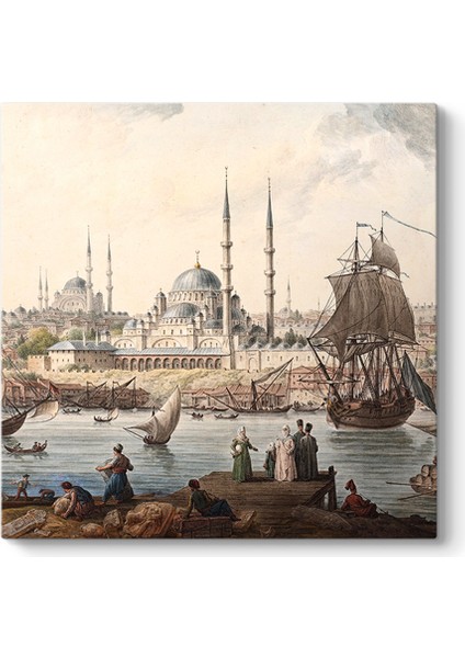 Jean-Baptiste Hilair - Yeni Camii ve Istanbul Limanı Tablosu