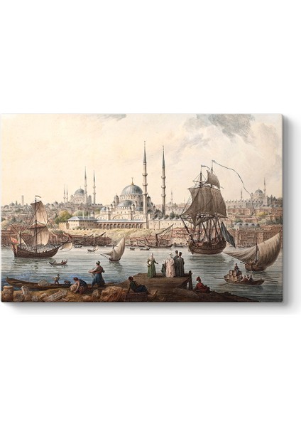 Jean-Baptiste Hilair - Yeni Camii ve Istanbul Limanı Tablosu