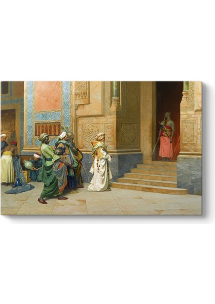Ludwig Deutsch - Saray Dışında Kanvas Tablo