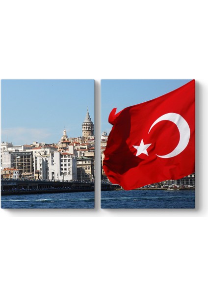 Galata Kulesi Türk Bayrağı Tablosu